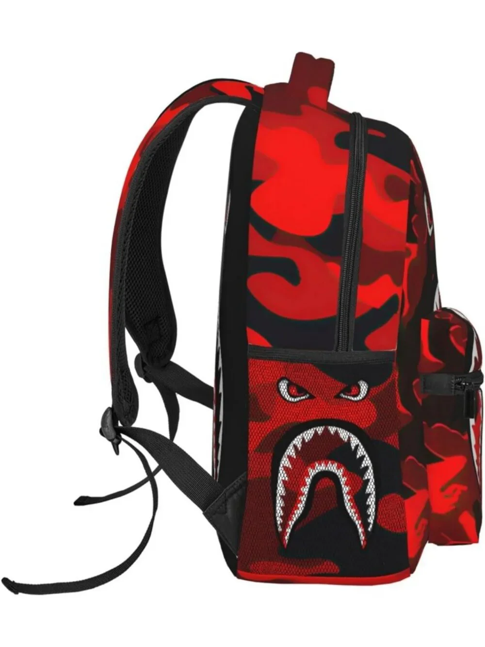 Stylish Camo Shark Teeth Backpack - Durable Travel Laptop Daypack, Big Capacity